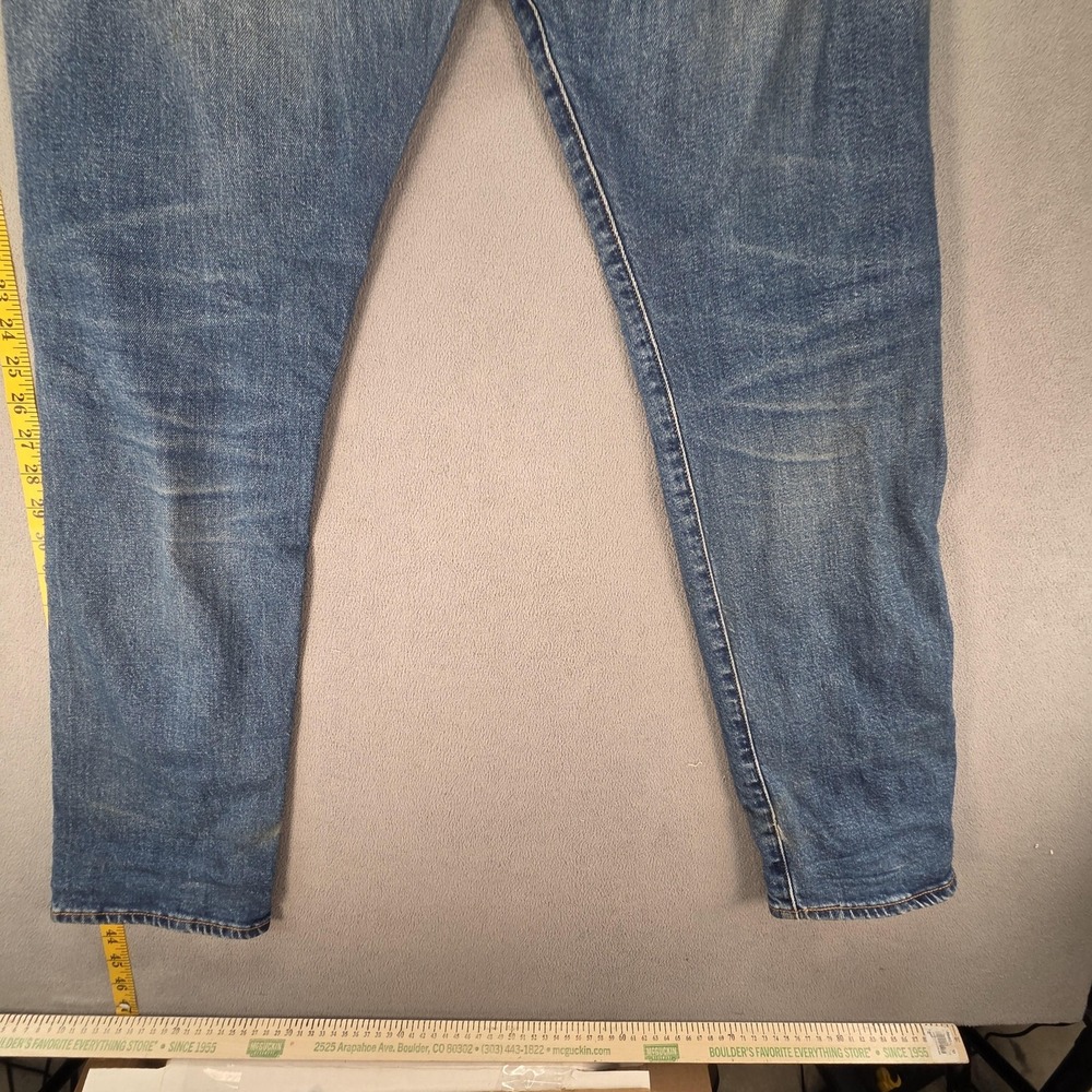 Levis 502 Jeans Mens Selvedge Blue Med Wash Regular Honeycomb Fits 34x31 - Picture 12 of 16